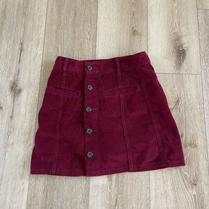 American Eagle Outfitters Burgundy Corduroy Skirt